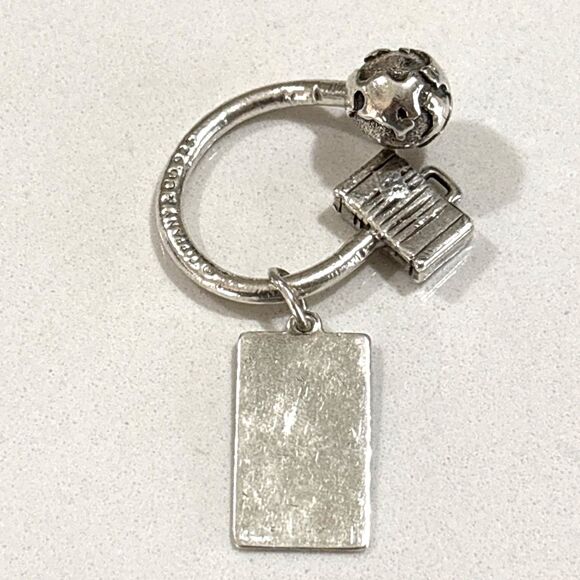 Rare Tiffany & Co 925 Silver Globe Passport Suitcase USA Key Ring Key Chain - Picture 9 of 13